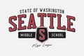 Seattle, Washington middle school shield t-shirt design.